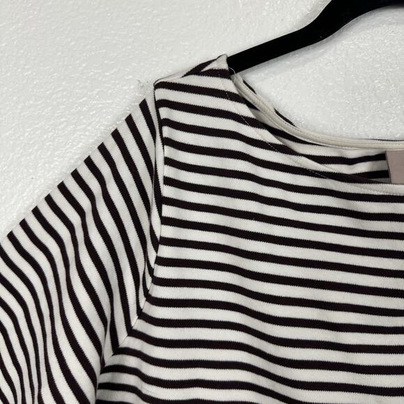H&M Disney Top Women 2XL Brown White Stripe Velvet Mickey Classic Minimalist - Picture 3 of 11
